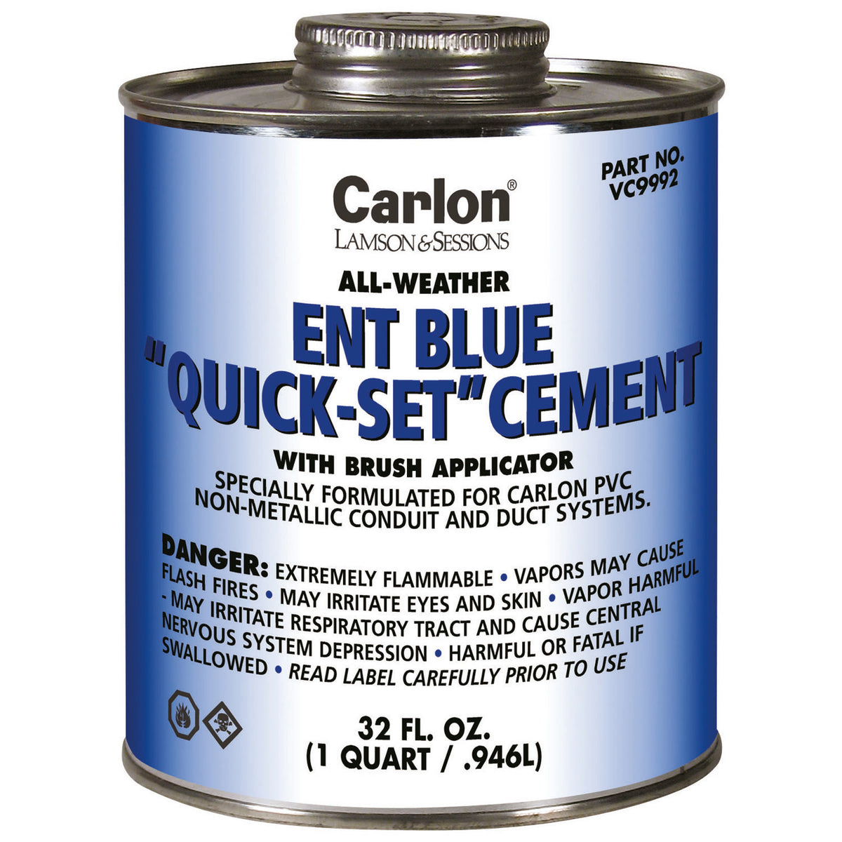 ABB VC9992 Carlon ENT or PVC All Weather Blue Cement, Quick-Set, 1QT