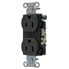 Hubbell Wiring Device-Kellems CR15BLK 15A 125V Duplex Receptacle, Commercial Spec Grade - Black