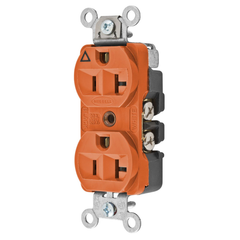 Hubbell CR5352IG Orange Duplex Receptacle - Isolated Ground