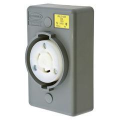 Hubbell Wiring Device-Kellems HBL2310SR 20 Amp 125 Volt 2-Pole 3-Wire NEMA L5-20R Gray Surface Mount Locking Receptacle