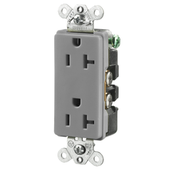 Hubbell HBL2162GY 20 Amp 125 Volt 2-Pole 3-Wire NEMA 5-20R Gray Decorator Straight Blade Receptacle