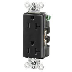 Hubbell HBL2162BK 20 Amp 125 Volt 2-Pole 3-Wire NEMA 5-20R Black Decorator Straight Blade Receptacle