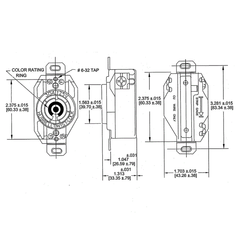 Hubbell HBL2610 30A 125V Twist-Lock Black Nylon Single Flush Receptacle