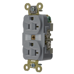 Hubbell Wiring Device-Kellems HBL5362GY 20 Amp 125 Volt Duplex Receptacle