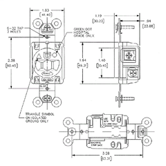 Hubbell HBL5461W 20 Amp 250 Volt 2-Pole 3-Wire NEMA 6-20R White Single Straight Blade Receptacle