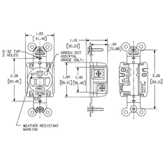 Hubbell HBL5361W 20 Amp 125 Volt 2-Pole 3-Wire NEMA 5-20R White Single Straight Blade Receptacle