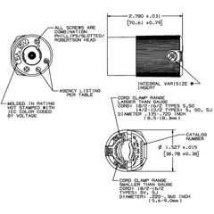 Hubbell HBL7101C 20 Amp 250 Volt 2-Pole 4-Wire NEMA L2-20R Black and White Locking Connector Body