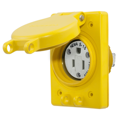 Hubbell HBL60W47 15 Amp 125 Volt 2-Pole 3-Wire NEMA 5-15 Yellow Straight Blade Receptacle