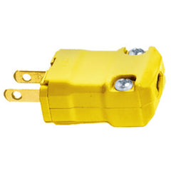 Hubbell HBL5866VY 15 Amp 125 Volt 2-Pole 2-Wire NEMA 1-15P Yellow Nylon Straight Blade Plug