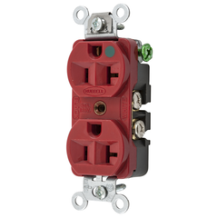 Hubbell Wiring Device-Kellems HBL8300HRED 20 Amp 125 Volt 2-Pole 3-Wire NEMA 5-20R Red Straight Blade Duplex Receptacle