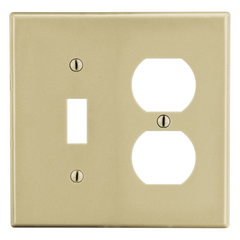 Hubbell Wiring Device-Kellems P18I Wallplate, 2 Gangs, Ivory