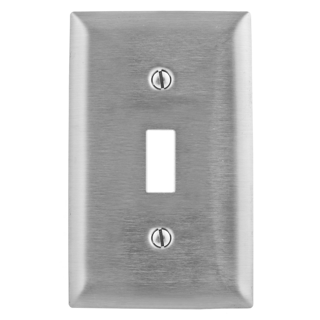 Hubbell SS1L 1-Gang Stainless Steel 1-Toggle Switch Screw Mount Wallplate