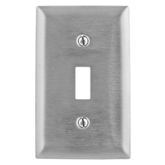 Hubbell SS1L 1-Gang Stainless Steel 1-Toggle Switch Screw Mount Wallplate