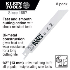 Klein 31739 Reciprocating Saw Blades 18 TPI 8-Inch 5-Pack