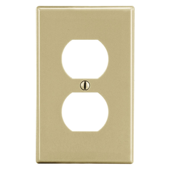 Hubbell Wiring Device-Kellems P8I Wallplate, 1-G, 1) Duplex, Ivory