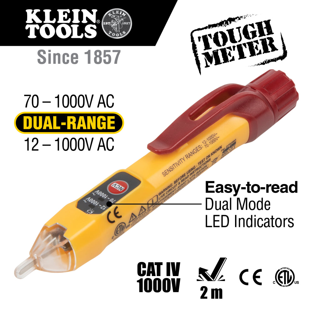 Klein Tools NCVT2PKIT Dual Range NCVT with Receptacle Tester Electrical Test Kit