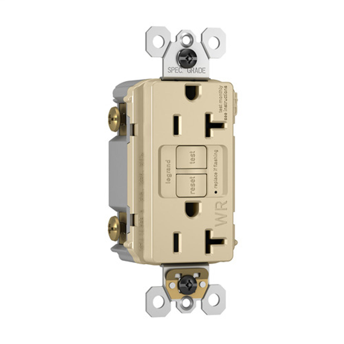 Legrand-Pass & Seymour 2097TRWRI 20A 125V Self-Test Tamper-Resistant Weather-Resistant GFCI Ivory