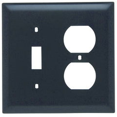 Legrand-Pass & Seymour TP18-BK Trademaster Plate 2gang 1toggle 1duplex Black