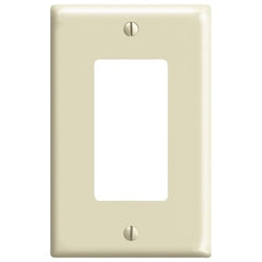 Leviton 80601-I Decora 1-Gang GFCI Device Wallplate, Midway Size, Ivory