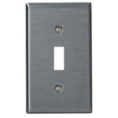 Leviton 84001-40 1-Gang Toggle Device Switch Wallplate, Stainless Steel