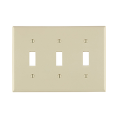 Leviton 80711-T N3 Standard Size Traditional Wallplate 3 Gangs Light Almond