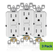 Leviton GFTR1-3W Self-Test Tamper Resistant GFCI Receptacle 15A-125V