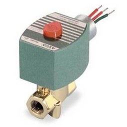 Asco 8263G300 Solenoid Valve 8263 2-Way Brass 1/4 Inch NPT Normally Closed 120 Alternating Current TEFZEL