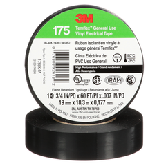 3M 175BK4A Temflex Vinyl Electrical Tape 175 3/4 in x 60 ft