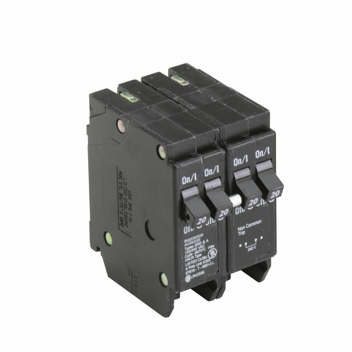 Eaton BQ220220 Eaton BR Thermal Magnetic Circuit Breaker, Type BQ CTL, 20 A, 120/240V