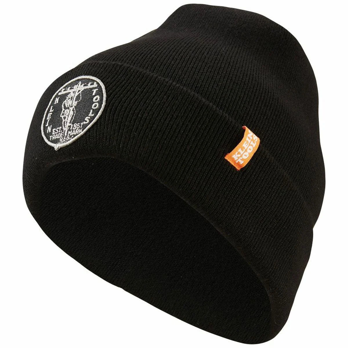 Klein Tools 60388 Heavy Knit Hat, Black, Vintage Patch Logo