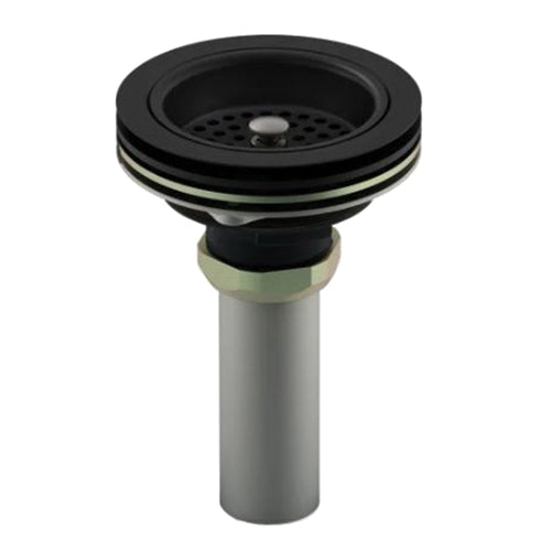 Kohler K-8801-BL Kohler Duostrainer 3-1/2 Inch Brass Sink Drain and Strainer Matte Black