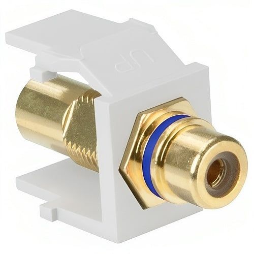 Leviton 40830-BWL RCA Feedthrough QuickPort Connector, Gold-Plated, (Each)