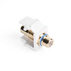 Leviton 40830-BWL RCA Feedthrough QuickPort Connector, Gold-Plated, (Each)