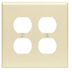 Leviton PJ82-E 2-Gang Duplex Receptacle Wallplate Midway Size Replacement MPN