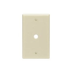 Leviton PJ11-W 1-Gang 0.406 Hole Telephone/Cable Wallplate Midway Size