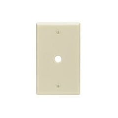 Leviton PJ11-W 1-Gang 0.406 Hole Telephone/Cable Wallplate Midway Size