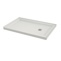 MAAX 420005-501-001-100 Maax B3Square 60 inch x 32 inch x 4 inch Acrylic Alcove Shower Base, Left Drain, White