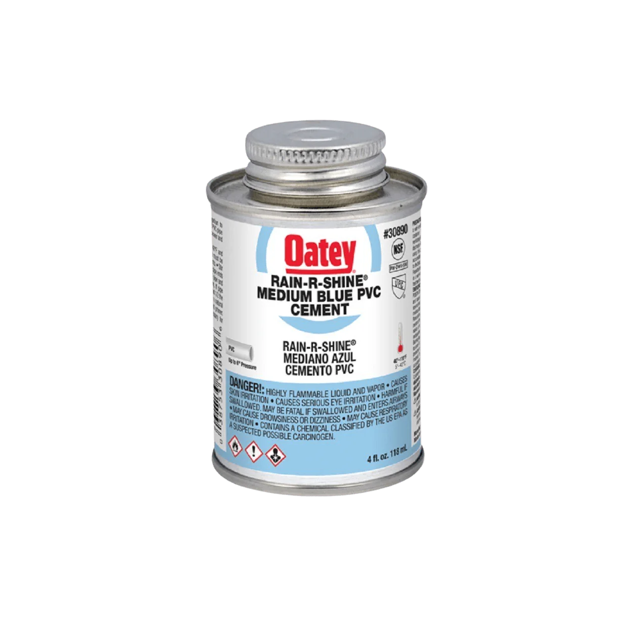 Oatey 30890 4 oz. Fast Set Plastic Blue Pipe Cement