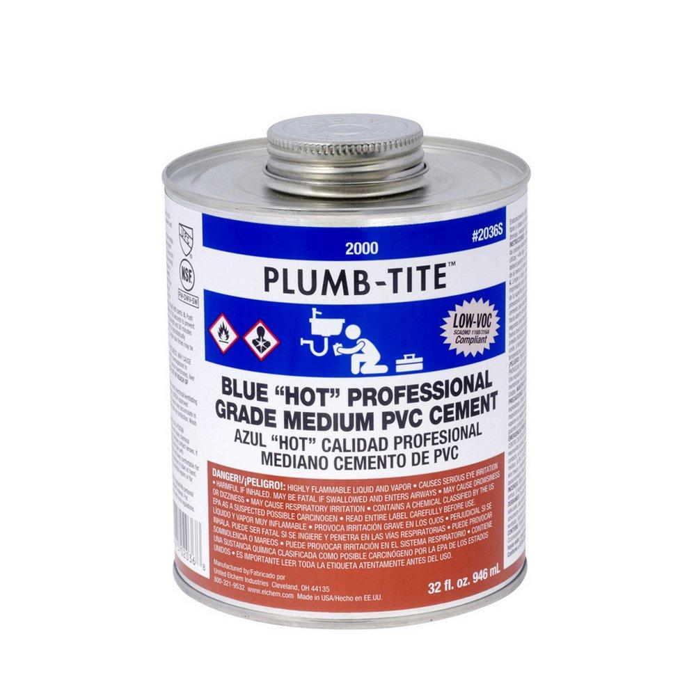 Oatey 2056S Plumb-Tite 8 oz. Fast Set Plastic Blue Pipe Cement