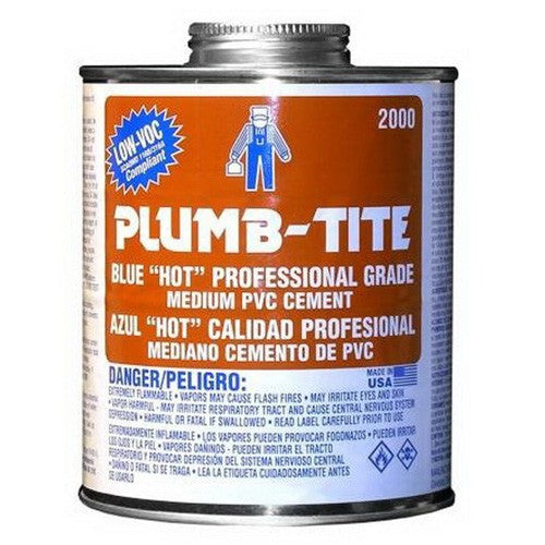 Oatey 2056S Plumb-Tite 8 oz. Fast Set Plastic Blue Pipe Cement