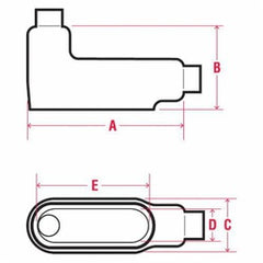 Robroy Industries PRHLB38 Plasti-Bond 1 Inch Ferrous Metal Form8 Type LB Conduit Body