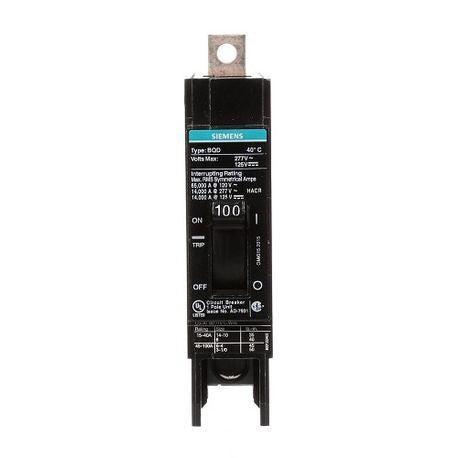 Siemens BQD1100 Molded Case Circuit Breaker 100 Amp 277 VAC 14 kA