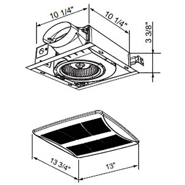 Broan LP510R Lo-Profile Bathroom Exhaust Vent Fan Power 120V (4 Inch Duct) Replacement MPN LP510R