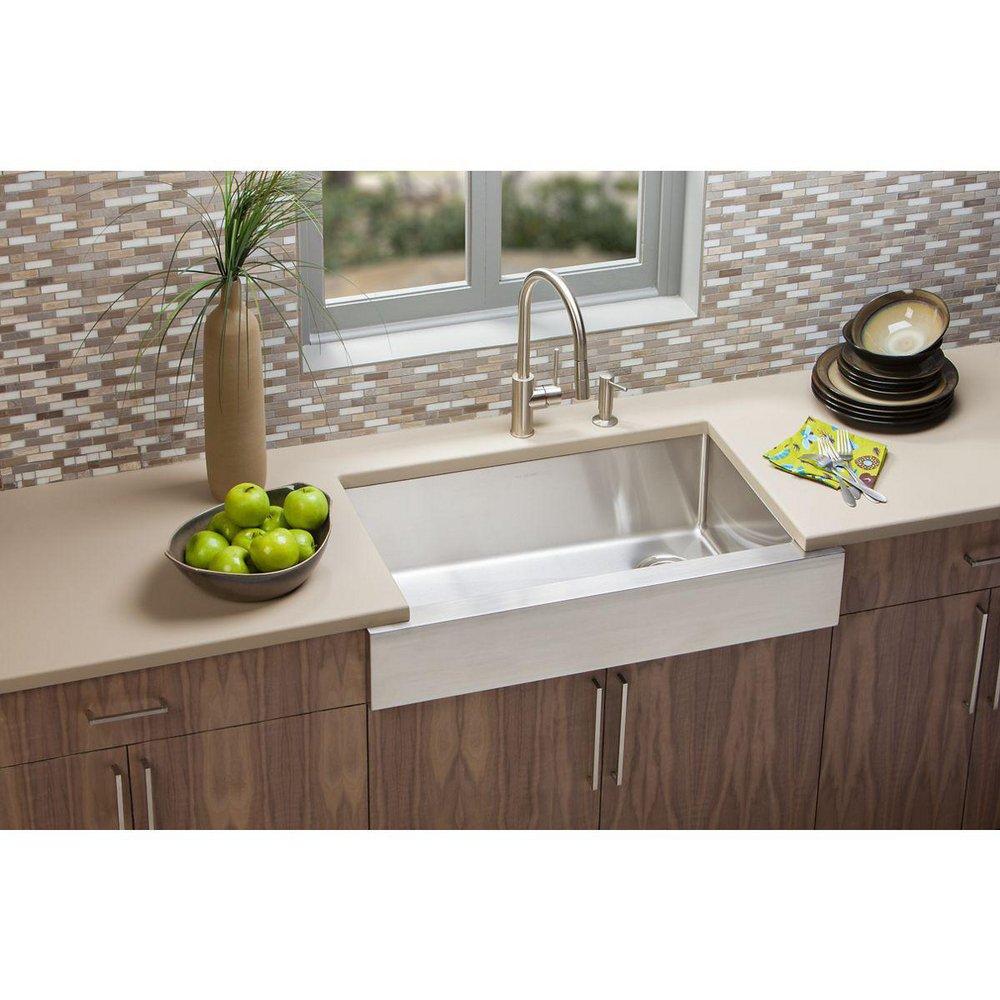 Elkay ECTRUF30179R Crosstown 35-7/8 x 20-1/4 in. Stainless Steel Single Bowl Farmhouse Sink