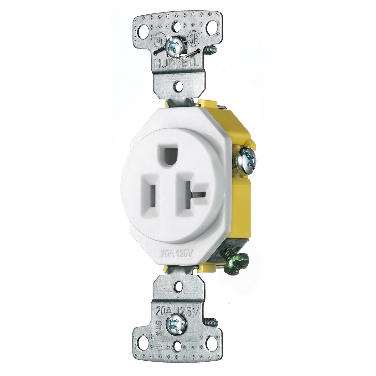 Hubbell RR201W Wiring Device-Kellems tradeSELECT Straight Blade Receptacle 20A 125V