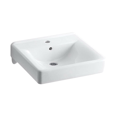 Kohler K-2084-0 Soho 20 Inch L x 18 Inch W x 7-1/2 Inch D 1-Basin 1-Bowl Vitreous China Wall Mount Commercial Bathroom Sink