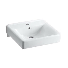 Kohler K-2084-0 Soho 20 Inch L x 18 Inch W x 7-1/2 Inch D 1-Basin 1-Bowl Vitreous China Wall Mount Commercial Bathroom Sink