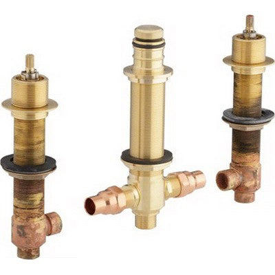 Kohler K-438-K-NA Kohler Brass Finished-Deck or Rim-Mount Ceramic Valve System With Diverter, 11 to 12 gpm