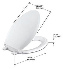 Kohler K-4636-0 Cachet, Quiet-Close, Q3 18-1/16 in L x 14-3/16 in W Toilet Seat