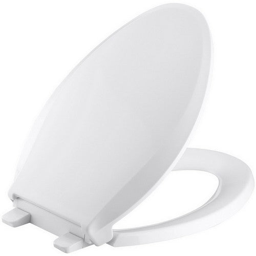 Kohler K-4636-RL-0 Kohler ReadyLatch Cachet Quiet Close Solid Polypropylene Closed-Front Elongated Toilet Seat, 18-11/16 inch L x 14-3/16 inch W x 1-1/8 inch D